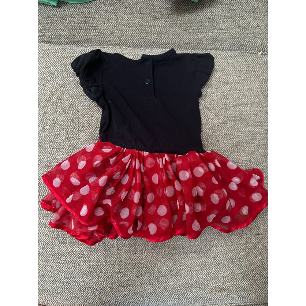 Disney Baby Minnie Mouse Polka Dot Tutu Dress Black Red Silver 9M 617156CNC - Picture 2 of 5